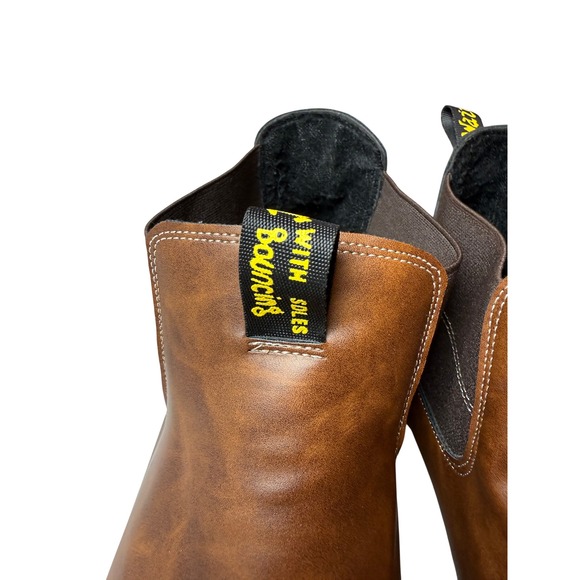 Georgia Boot Mens Brown Chelsea Wedge Sole Boots Square Toe EU 45 Slip On - Picture 10 of 13